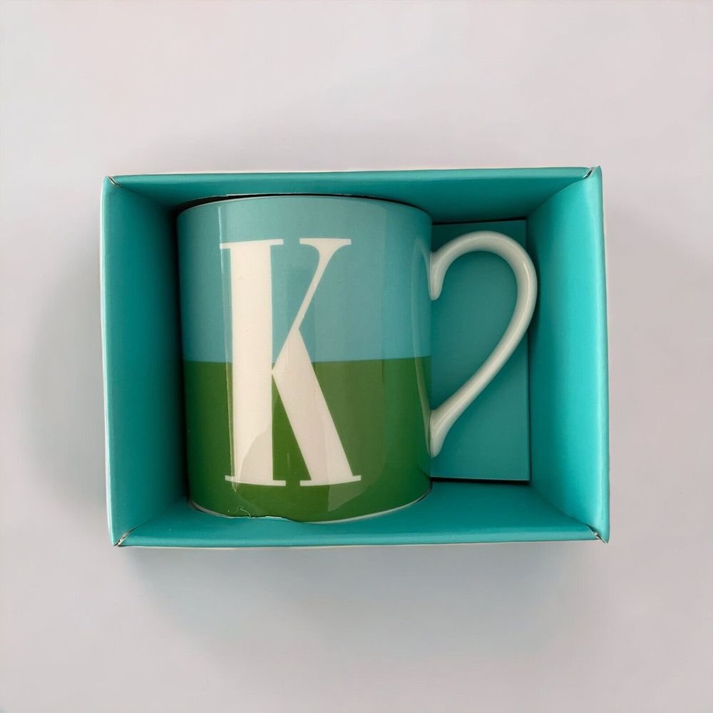 Kate Spade What's in a Name Mug 12 oz Letter K Lenox Initial Monogram Coffee Cup